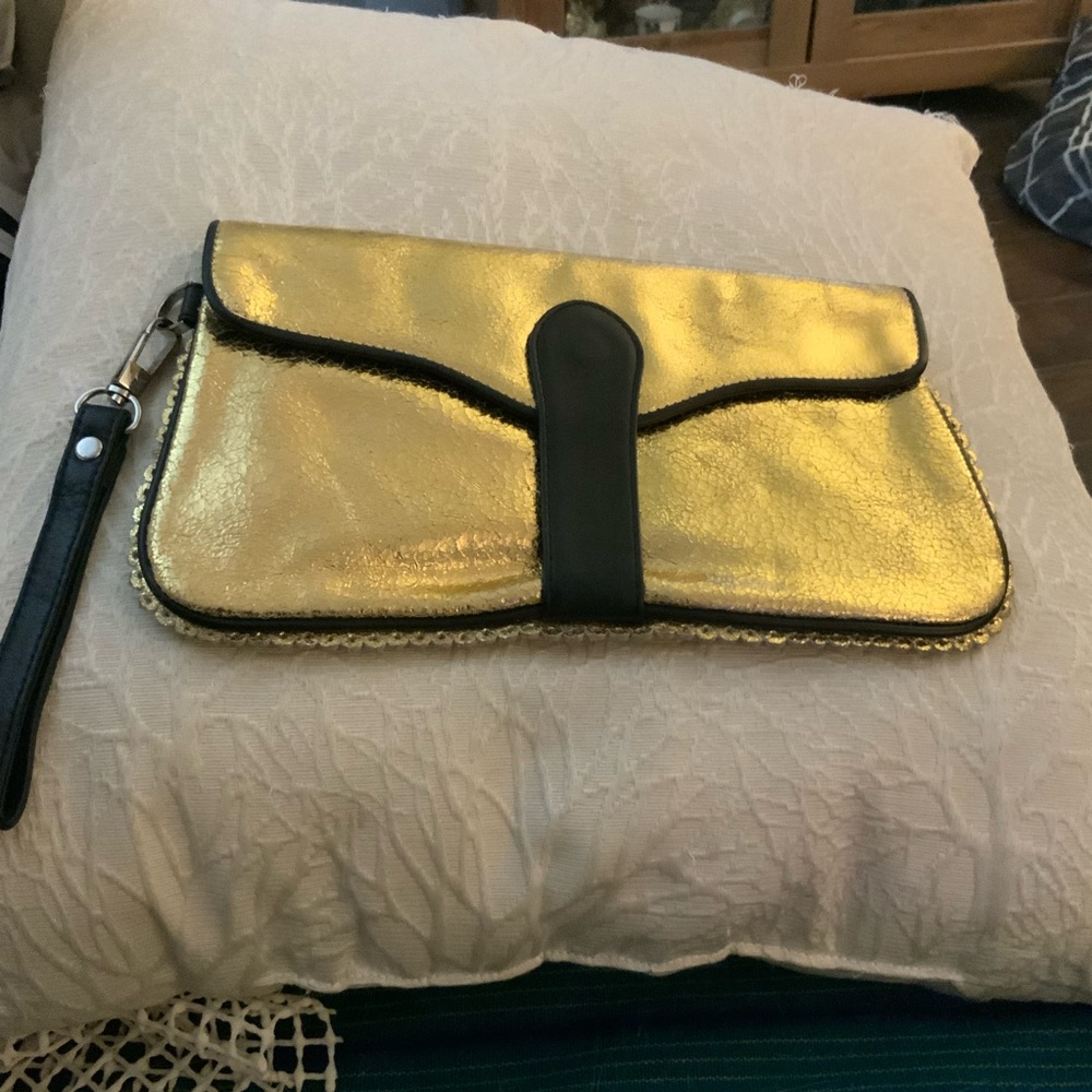 Elegant Gold and Black Clutch